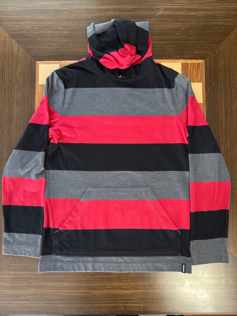 Tony Hawk boys long sleeve striped hoodie shirt size M 10/12 with pockets.